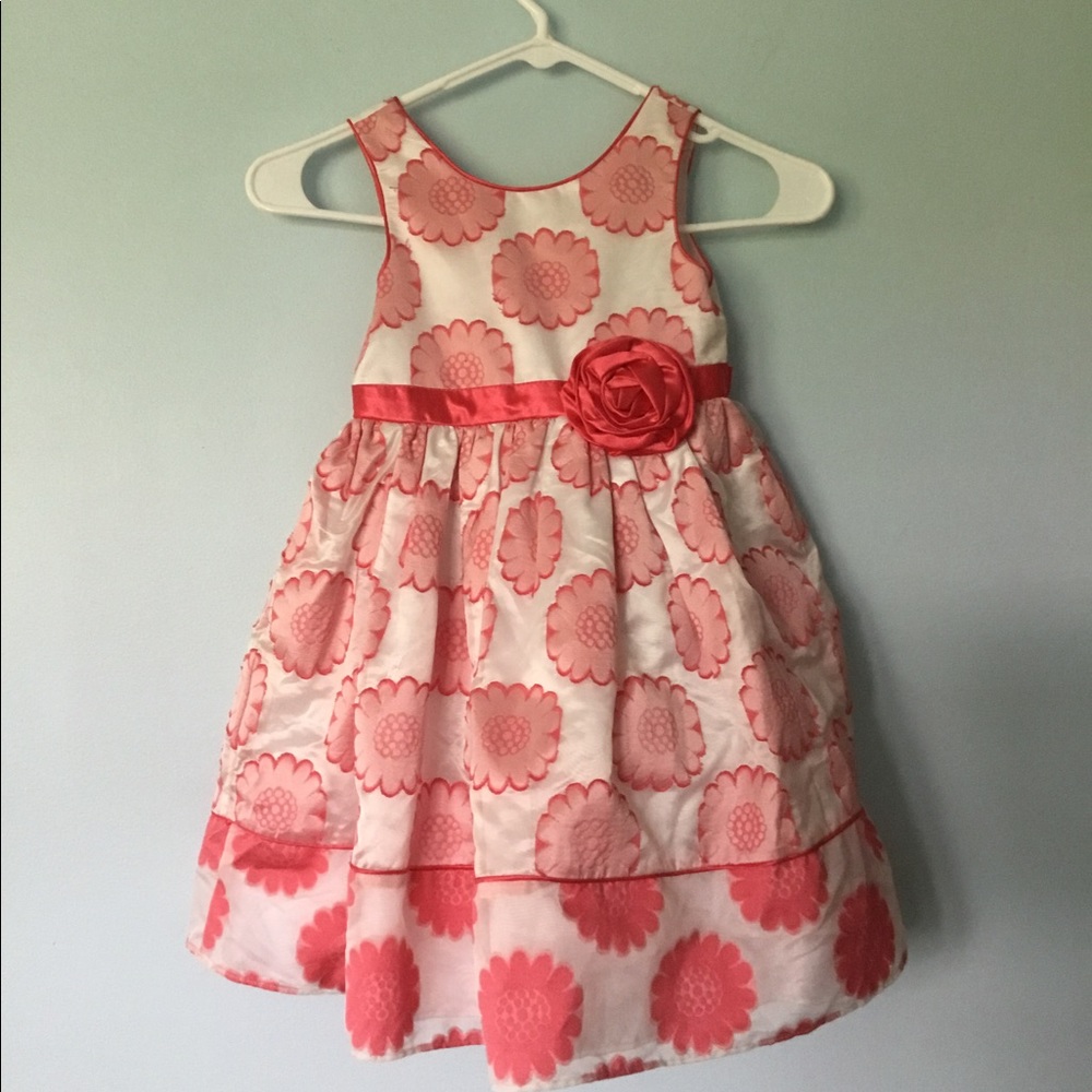 Sweet Heart Rose pin/white flowered dress Girl 5